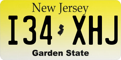 NJ license plate I34XHJ