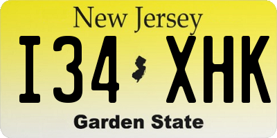 NJ license plate I34XHK