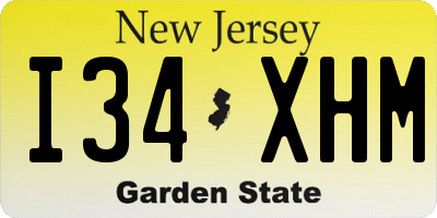 NJ license plate I34XHM