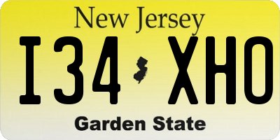 NJ license plate I34XHO