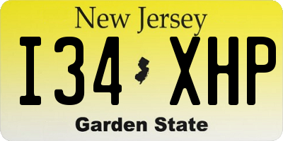 NJ license plate I34XHP