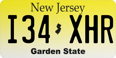 NJ license plate I34XHR