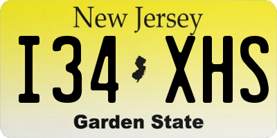 NJ license plate I34XHS