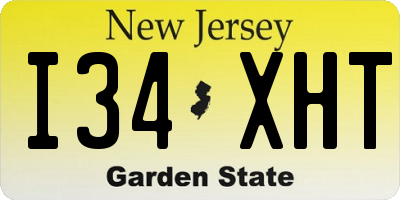 NJ license plate I34XHT