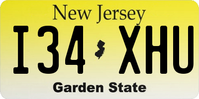 NJ license plate I34XHU