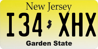 NJ license plate I34XHX