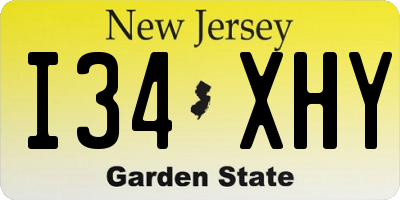 NJ license plate I34XHY
