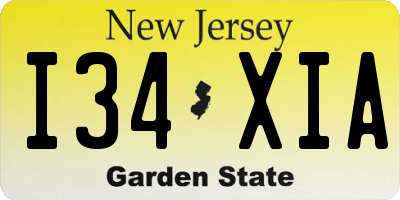 NJ license plate I34XIA