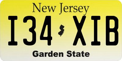 NJ license plate I34XIB