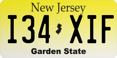 NJ license plate I34XIF