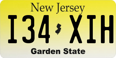 NJ license plate I34XIH