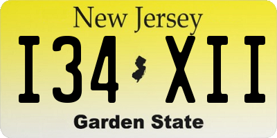NJ license plate I34XII