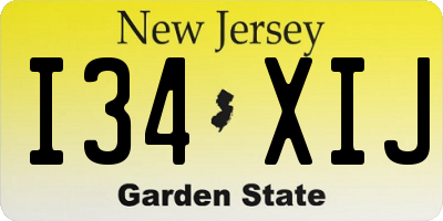 NJ license plate I34XIJ