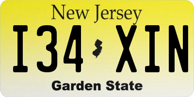 NJ license plate I34XIN