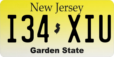 NJ license plate I34XIU