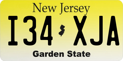 NJ license plate I34XJA