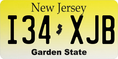 NJ license plate I34XJB