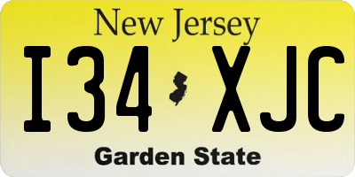 NJ license plate I34XJC