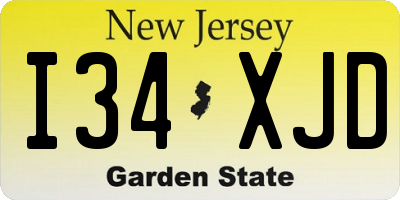 NJ license plate I34XJD