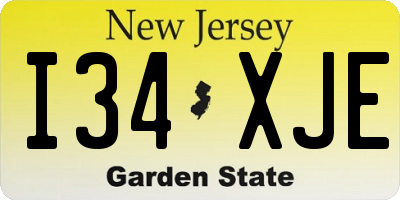 NJ license plate I34XJE