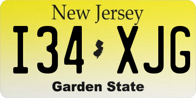 NJ license plate I34XJG
