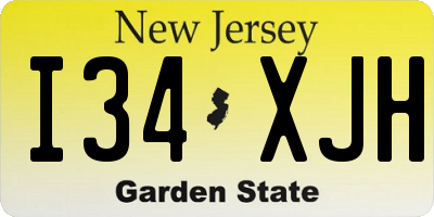 NJ license plate I34XJH