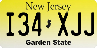 NJ license plate I34XJJ