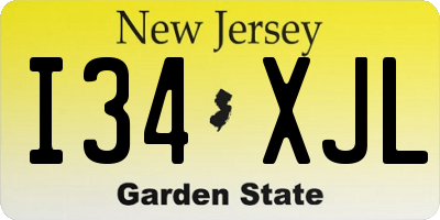 NJ license plate I34XJL