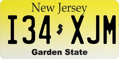 NJ license plate I34XJM