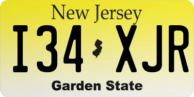 NJ license plate I34XJR