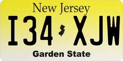 NJ license plate I34XJW
