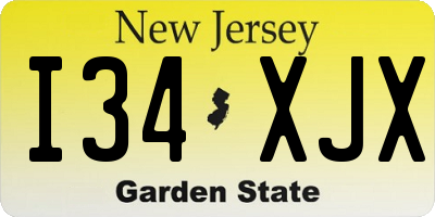NJ license plate I34XJX