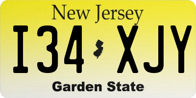 NJ license plate I34XJY
