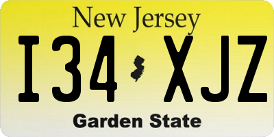 NJ license plate I34XJZ