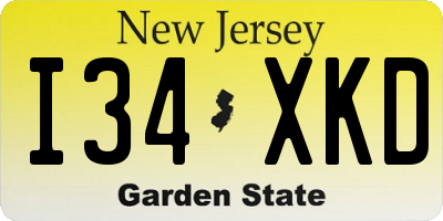 NJ license plate I34XKD