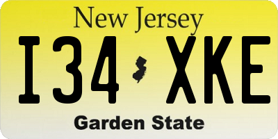 NJ license plate I34XKE
