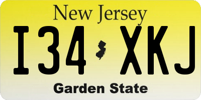 NJ license plate I34XKJ