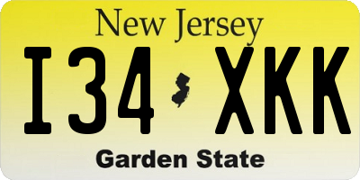 NJ license plate I34XKK