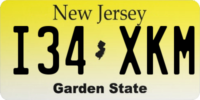 NJ license plate I34XKM