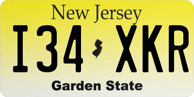 NJ license plate I34XKR