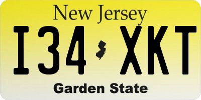 NJ license plate I34XKT