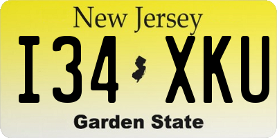 NJ license plate I34XKU