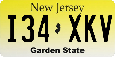 NJ license plate I34XKV