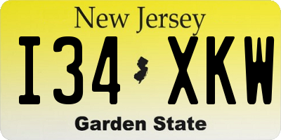 NJ license plate I34XKW