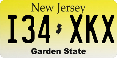 NJ license plate I34XKX