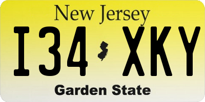 NJ license plate I34XKY