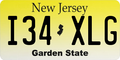 NJ license plate I34XLG