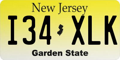 NJ license plate I34XLK