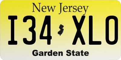 NJ license plate I34XLO