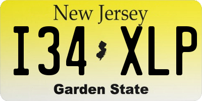 NJ license plate I34XLP